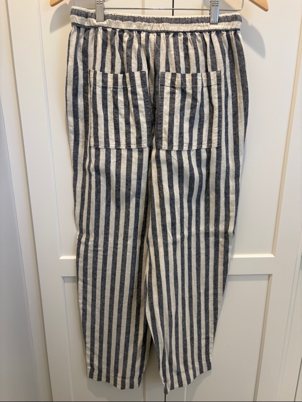 Universal Thread Linen Navy & White Striped Smocked top and pants - Picture 8 of 15